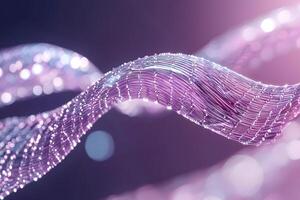 Abstract Purple Glittering Wave Swirling 3D Digital Render Network Texture Bokeh Background photo