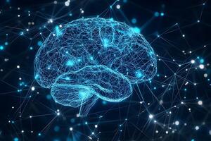 Abstract Digital Brain Network AI Neuroscience Technology Concept photo
