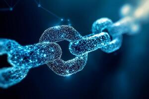 Abstract Digital Chain Link Network Connection Technology Data Security Blockchain Concept photo
