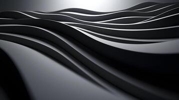 Abstract Dark Grey Wavy Lines Elegant 3D Rendered Background Texture photo