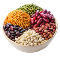 A Colorful Assortment of Dried Beans and Lentils in a Bowl png