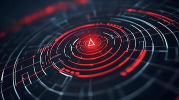 Abstract Red and White Digital HUD Interface Background Futuristic Technology Concept photo