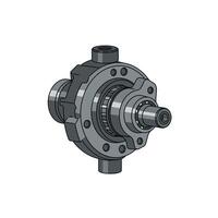 Detailed mechanical gear assembly in flat design style showcasing precision engineering art vector