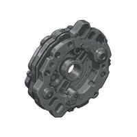 Mechanical gear component design in detailed flat style showcasing intricate features art vector