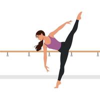 A graceful dancer performing an elegant pose in minimal flat art vector