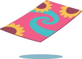 Colorful swirling rug design with sunflowers in a flat art style vector