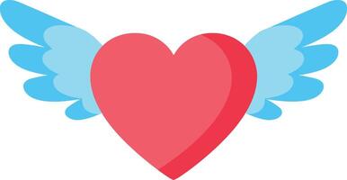 Heart with Angel Wings in Flat Design Style Representing Love and Freedom Art vector