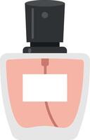 Pink perfume bottle with black cap in minimal flat design art vector