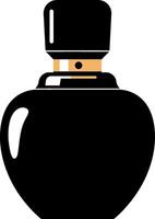 Elegant black perfume bottle in minimal design style showcasing luxury art vector