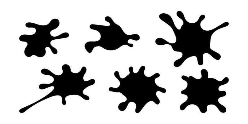 stain icon, ink stain, dirt symbol, black silhouette of stain splash, mud icon