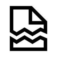 torn document icon, paper torn symbol, destroy document icon, information missing file icon vector