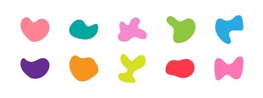 blobs shape icon, blot, organic wavy shape, liquid doodle form, simple freeform hand drawn vector