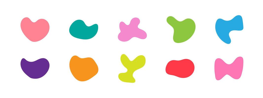 blobs shape icon, blot, organic wavy shape, liquid doodle form, simple freeform hand drawn