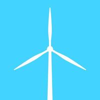 windmill icon, windmill simple shape on light blue background vector