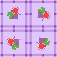 fig fruit seamless for pattern fabric, simple fig fruit cute repeat in square background, illustration fruit pattern wallpaper vector