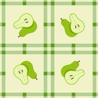 pear fruit seamless for pattern fabric, simple pear fruit cute repeat in square background, illustration fruit pattern wallpaper vector