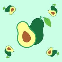 avocado fruit seamless for pattern fabric, simple avocado fruit cute repeat in square background, illustration fruit pattern vector