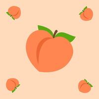 peach fruit seamless for pattern fabric, simple peach fruit cute repeat in square background, illustration fruit pattern vector