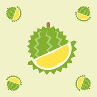 durian fruit seamless for pattern fabric, simple durian fruit cute repeat in square background, illustration fruit pattern vector