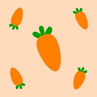 carrot fruit seamless for pattern fabric, simple carrot fruit cute repeat in square background, illustration fruit pattern vector
