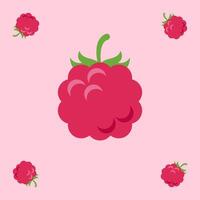 raspberry fruit seamless for pattern fabric, simple raspberry fruit cute repeat in square background, illustration fruit pattern vector