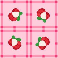 rambutan fruit seamless for pattern fabric, simple rambutan fruit cute repeat in square background, illustration fruit pattern wallpaper vector