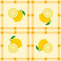 lemon fruit seamless for pattern fabric, simple lemon fruit cute repeat in square background, illustration fruit pattern wallpaper vector