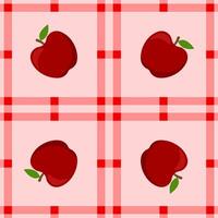 apple fruit seamless for pattern fabric, simple apple fruit cute repeat in square background, illustration fruit pattern wallpaper vector