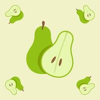 pear fruit seamless for pattern fabric, simple pear fruit cute repeat in square background, illustration fruit pattern vector