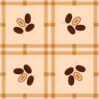 date palm fruit seamless for pattern fabric, simple date palm fruit cute repeat in square background, illustration fruit pattern wallpaper vector