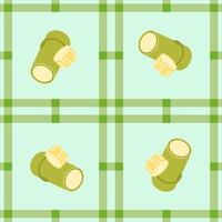 sugar cane fruit seamless for pattern fabric, simple sugarcane fruit cute repeat in square background, illustration fruit pattern wallpaper vector