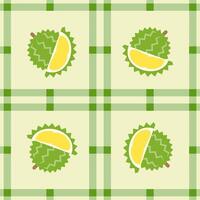 durian fruit seamless for pattern fabric, simple durian fruit cute repeat in square background, illustration fruit pattern wallpaper vector