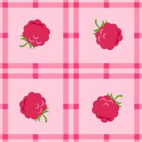 raspberry fruit seamless for pattern fabric, simple raspberry fruit cute repeat in square background, illustration fruit pattern wallpaper vector