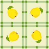 quince fruit seamless for pattern fabric, simple quince fruit cute repeat in square background, illustration fruit pattern wallpaper vector