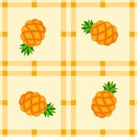 pineapple fruit seamless for pattern fabric, simple pineapple fruit cute repeat in square background, illustration fruit pattern wallpaper vector