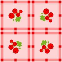 red currant fruit seamless for pattern fabric, simple red currant fruit cute repeat in square background, illustration fruit pattern wallpaper vector