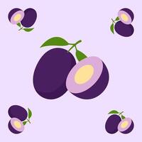 jamun fruit seamless for pattern fabric, simple jamun fruit cute repeat in square background, illustrations fruit pattern vector