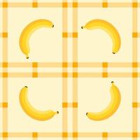 banana fruit seamless for pattern fabric, simple banana fruit cute repeat in square background, illustration fruit pattern wallpaper vector