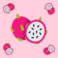 dragon fruit seamless for pattern fabric, simple dragon fruit cute repeat in square background, illustration fruit pattern vector