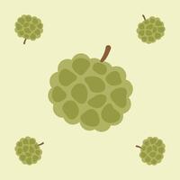custard apple fruit seamless for pattern fabric, simple custard apple fruit cute repeat in square background, illustration fruit pattern vector