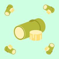 sugar cane fruit seamless for pattern fabric, simple sugarcane fruit cute repeat in square background, illustration fruit pattern vector