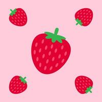 strawberry fruit seamless for pattern fabric, simple strawberry fruit cute repeat in square background, illustration fruit pattern vector