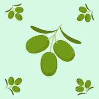 olive fruit seamless for pattern fabric, simple olive fruit cute repeat in square background, illustration fruit pattern vector