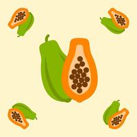 papaya fruit seamless for pattern fabric, simple papaya fruit cute repeat in square background, illustration fruit pattern vector