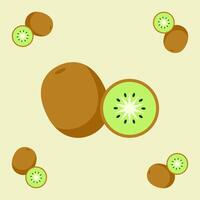 kiwi fruit seamless for pattern fabric, simple kiwi fruit cute repeat in square background, illustration fruit pattern vector