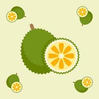 jackfruit fruit seamless for pattern fabric, simple jackfruit fruit cute repeat in square background, illustration fruit pattern vector
