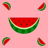 watermelon fruit seamless for pattern fabric, simple watermelon fruit cute repeat in square background, illustration fruit pattern vector