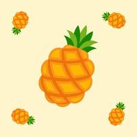 pineapple fruit seamless for pattern fabric, simple pineapple fruit cute repeat in square background, illustration fruit pattern vector