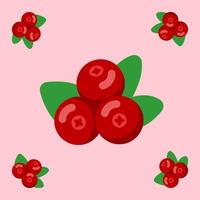 cranberry fruit seamless for pattern fabric, simple cranberry fruit cute repeat in square background, illustration fruit pattern vector