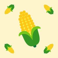 sweet corn fruit seamless for pattern fabric, simple sweetcorn fruit cute repeat in square background, illustration fruit pattern vector